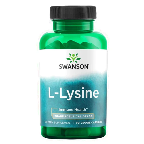 Swanson Amino Acid Ajipure L-Lysine Pharmaceutical Grade 500 Milligrams 90 Veg Capsules