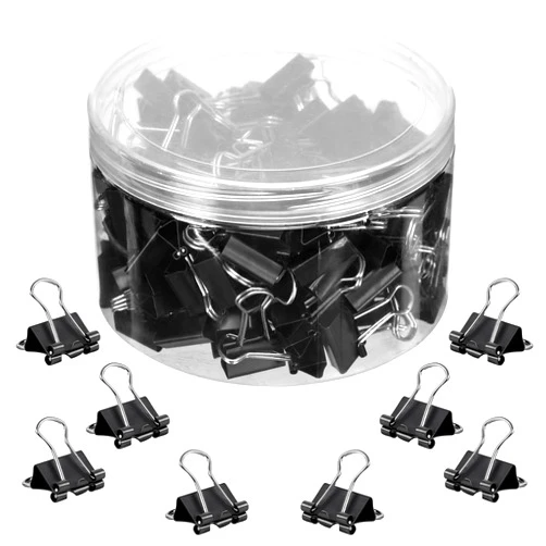 JANYUN Mini Binder Clips, 150Pcs15 mm /0.6 Inch Small Paper Clamps Metal Clips for Office School Home Supplies (Black)