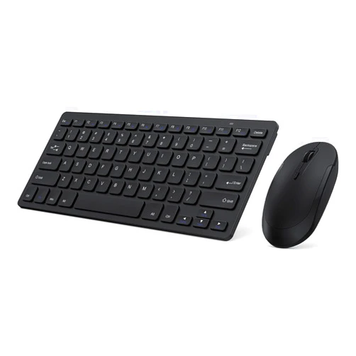 VssoPlor Compact Wireless Keyboard Mouse, 2.4GHz Ultra Thin Small Wireless Keyboard Mouse Combo for Desktop, Laptop (Black)