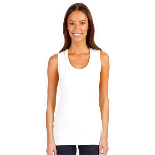 Bella Canvas Bella + Canvas Ladies Flowy Scoop Muscle Tank, Medium, WHITE