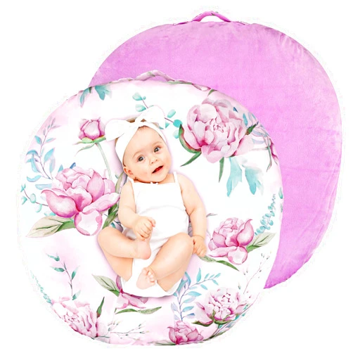 DILIMI Newborn Lounger Cover, Soft Comfortable Baby Lounger Cover, 1 Pack Reversible Removable Slipover for Infant Lounger Pillow, Purple Floral (Lounger not Included)