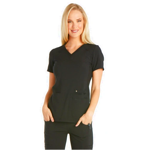 Cherokee Women's Medical Scrub Top Iflex V-Neck Knit Panel Top CK605