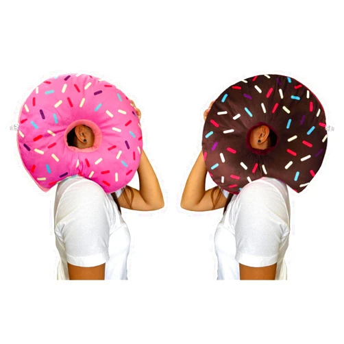 TRUYOND Donut Pillow for Ear Piercings - Comfortable Soft Ear Pillow for Side Sleeping - Reduces Ear Discomfort – Fun Décor, Stuffed Cushion and Toy, 14 Inches, 2 Pack