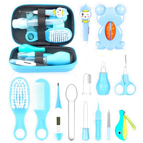 UHFi Baby Healthcare and Grooming Kit, Portable Baby Safety Care Set, Baby Essentials kit for Newborn (Blue 14 in 1)