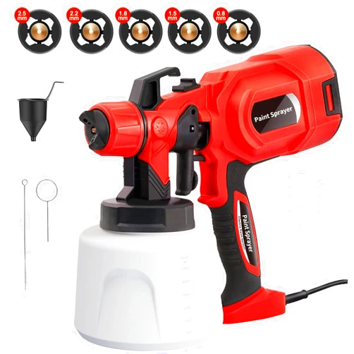 Tarlido Paint Sprayer, 1400ML HVLP Electric Spray Paint Gun with 5 Copper Nozzles & 3 Spray Patterns, 650W Paint Sprayers for Home Interior and Exterior, Furniture, Cabinets, Fence