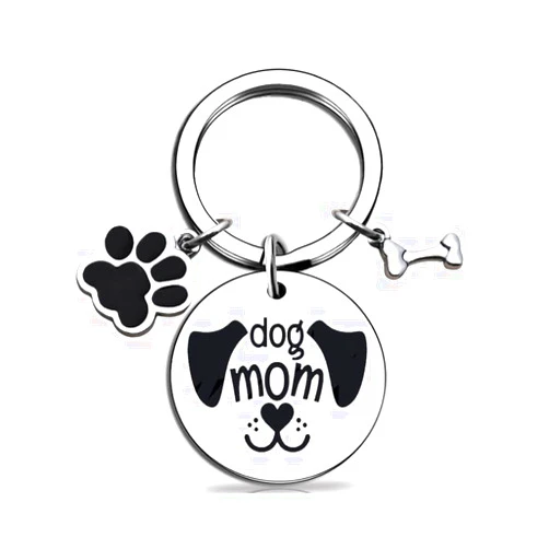 ZYSSXNDM Dog Mom gifts for women Paw Dog Keychain, Funny Mum Gift Keyring Pet Owner Gift, Dogs Themed Keyring for Women Men Bag Purse Wallet Handbags Backpack for Halloween Birthday Christmas