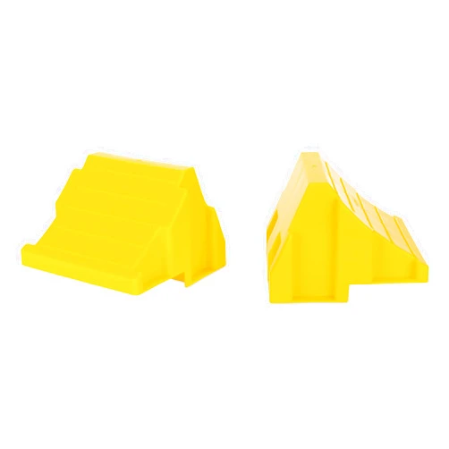 Camco Camper/RV Leveling Block Wheel Chocks - Stabilize & Center Wheels Easier - Helps Eliminate Dangerous Tire Movement - Sized for Larger Vehicle Tires - 2-Pack (44401)