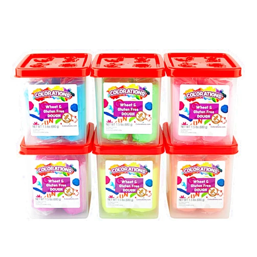 Colorations Wheat & Gluten Free Neon Dough Classroom Pack - 6 Colors | Non-Toxic, Play Dough, Bulk Set, Sensory Kit, Party Favors, Teacher Must Haves