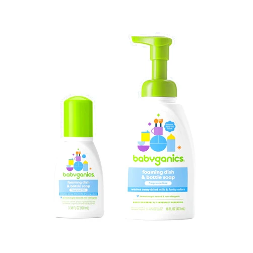 Babyganics Dish Giftset, Standard Pump, Travel Size and Refill, Fragrance Free
