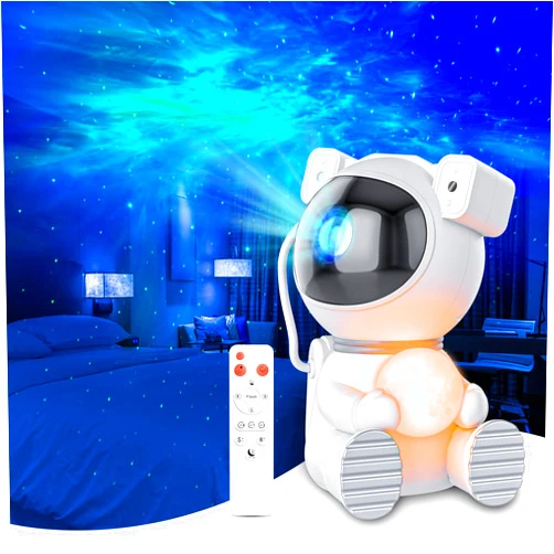 Cayclay Astronaut Galaxy Projector, Star Projector with Timer and Remote, Night Light with Moon Lamp, LED Nebula Lamp for Kids Adults, Room Decor Gift (White)