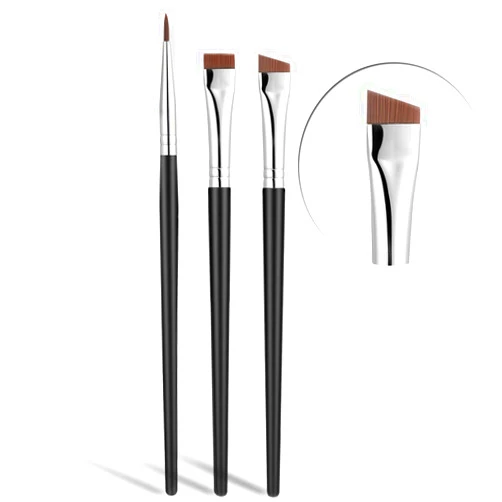 JASSINS Fine Angled Eyeliner Brush, JASSINS Ultra thin Precision EyeLiner Makeup Brushes Set, Fine Point Eyeliner Brush, Synthetic Bristles Eye Makeup Tool (3 Pcs)