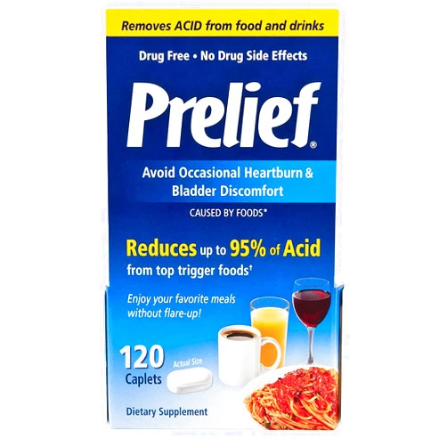 Prelief Acid Reducer Caplets 120 Count Dietary Supplement