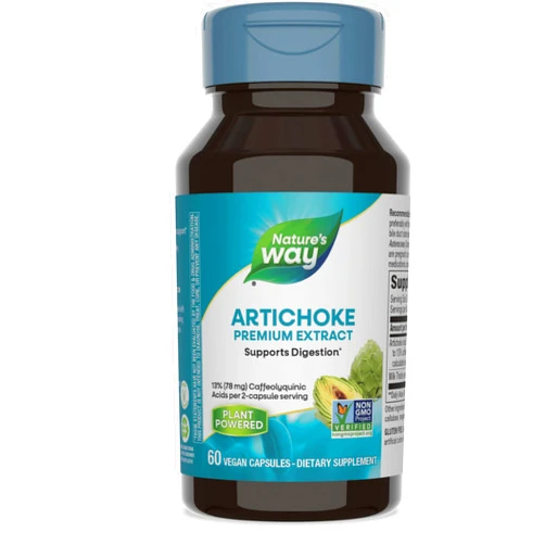 Nature's Way Artichoke Premium Extract, Supports Digestion*, Non-GMO Project Verified, Vegan, Gluten-Free, 60 Capsules (Packaging May Vary)