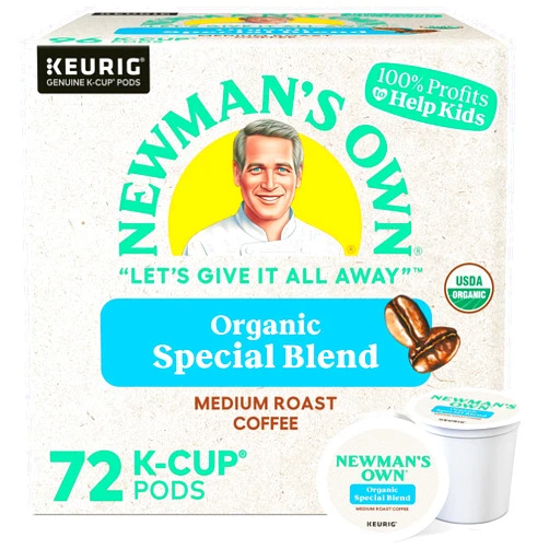 Newman's Own Organics Special Blend Keurig Single-Serve K-Cup Pods, Medium Roast Coffee, 72 Count