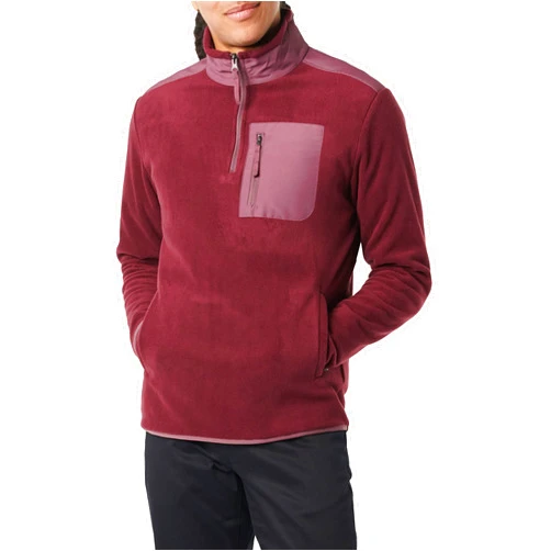 Amazon Essentials Men's Quarter-Zip Polar Fleece Jacket Large Burgundy/Grape