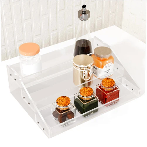 WUIVIUT Spice Rack Organizer For Cabinet, 3 in/Tier Acrylic Tiered Spice Shelf Can Storage Organizer for Kitchen Pantry Countertop