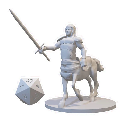 Handmade Fighter and Warrior Miniatures for DND Pathfinder RPG Unpainted Resin 28mm-32mm 3D Printed (Centaur Male with Sword)