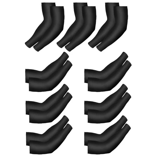 Mudder 9 Pairs Unisex UV Protection Arm Cooling Sleeves Ice Silk Arm Cover for Men Women, Black
