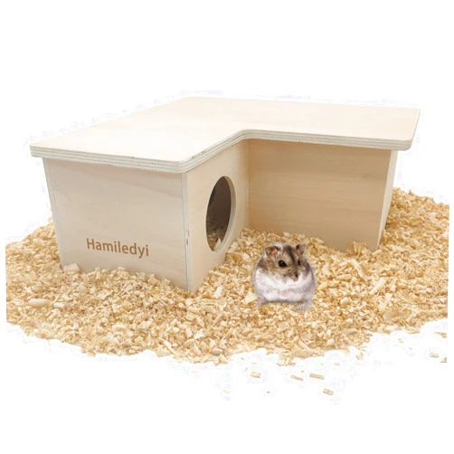 Hamiledyi Hamster Maze Kit Multi-Rooms Hamster House with Cover Rats Activity Room Natural Wood Hideout Tunnel Exploring Toy for Dwarf Hamsters Chinchillas Gerbils Mice or Other Tiny and Small Pets