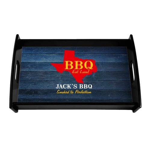 Let's Make Memories Let’s Make Memories Personalized Serving Tray - BBQ Tray - Grill Accessory - Wood - Customized Tray for Dad - for Him - for Father’s Day - BBQ Eat Local