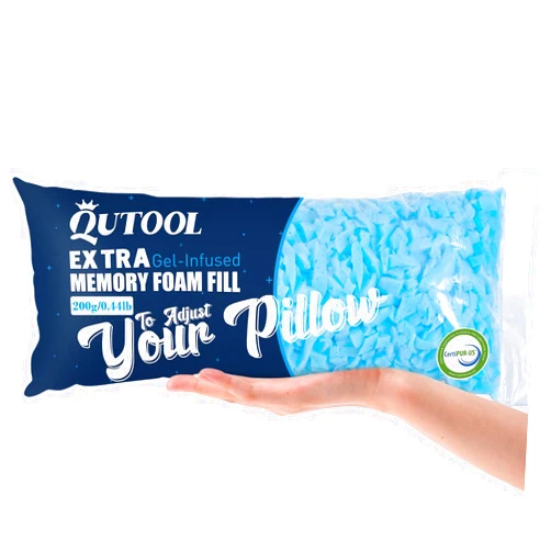 QUTOOL 0.44lb Bean Bag Chair Filler Premium Replacement Shredded Memory Foam Filling for Pillows Foam 1pack