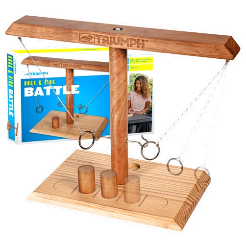 Triumph Sports Hook and Ring Battle – Ring Toss Game for Adults and Kids