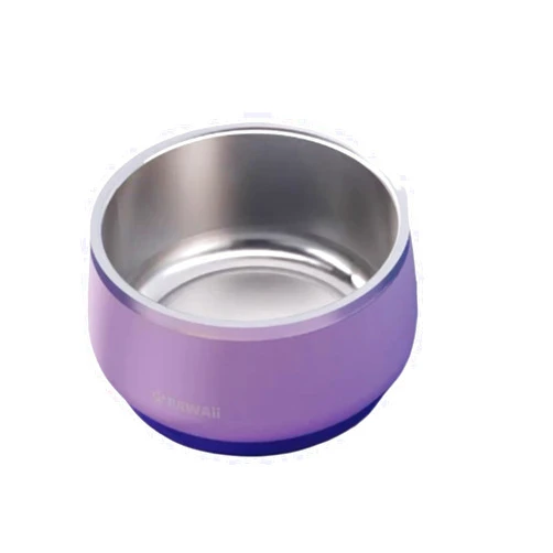Oliverrain Pawaii YiZhao Dog Bowl Dog Food Bowl Stainless Steel Easy to Clean Anti-Knock pet Staple Food Bowl Small Dog Drinking Water Basin(1L,Lilac)