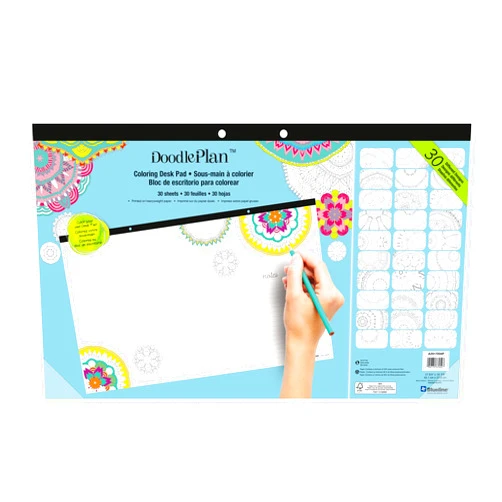 Blueline DoodlePlan Coloring Desk Pad, Mandala Design, 17.75 x 10.875 inches (A2917004P)