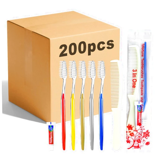 Skourvut 500 Pack Disposable Toothbrushes with Toothpaste and Comb for Homeless Individually Wrapped-Suitable for Hotel,Air Bnb,Shelter/Homeless/Nursing Home/Charity