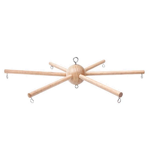 Marsrut Baby Mobile Kit Frame DIY for Crib Decorative Natural Wooden Wind Chime Equipment Hanger for Infant Boy Girl Home Nursery Creative Craft Wall Balcony Hanging Toy Bell Accessories Bedroom Ceiling Decor