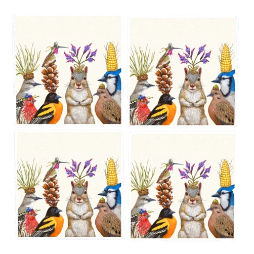 FAKKOS Design Vicki Sawyer Party Snack Theme Cocktail or Beverage Napkins Set | Disposable | BULK 40 cocktail napkins