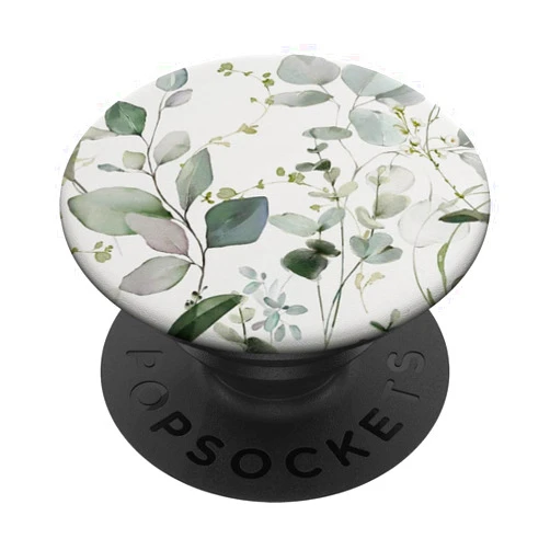Ti Eucalyptus Watercolor Floral Blossoms Co. Eucalyptus green blossom watercolor floral branch pattern PopSockets Standard PopGrip