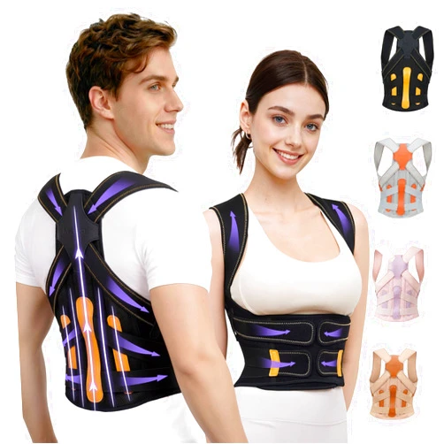 Kepwaa Posture Corrector for Women and Men, 5 Full Back Support Brace Rods, FSA&HSA Eligible, Adjustable Shoulder Straightener, Improving Hunchback Posture, Upper and Lower Back, Neck Pain Relief, Large