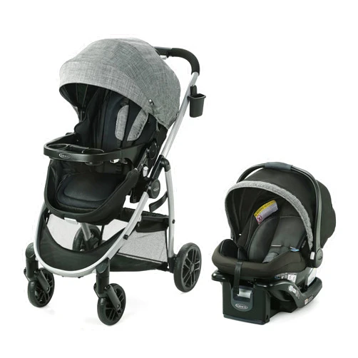 Graco Modes Pramette Travel System | Stroller & Car Seat Combo | 3-in-1 Stroller Modes | Includes Graco SnugRide 35 Infant Car Seat | Ellington