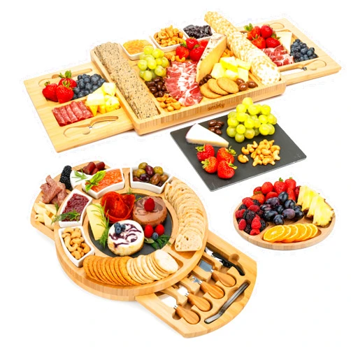 SMIRLY Large Charcuterie Board Gift Set, Bamboo Cheese Board Set, New Home, Women Bridal Shower Gift Ideas, Wedding Gifts for Couple, Housewarming Gift