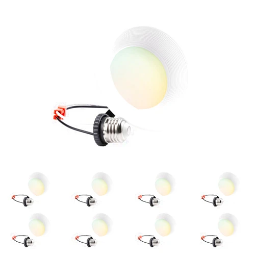 TORCHSTAR 8-Pack 5CCT 4 Inch LED Recessed Lighting Retrofit Downlight, Aluminum Anti-Glare Deep Baffle Trim, 800LM 10W=100W, CRI90 Dimmable Remodel Can Lights, JA8 ETL ES, 2700K3000K3500K4000K5000K