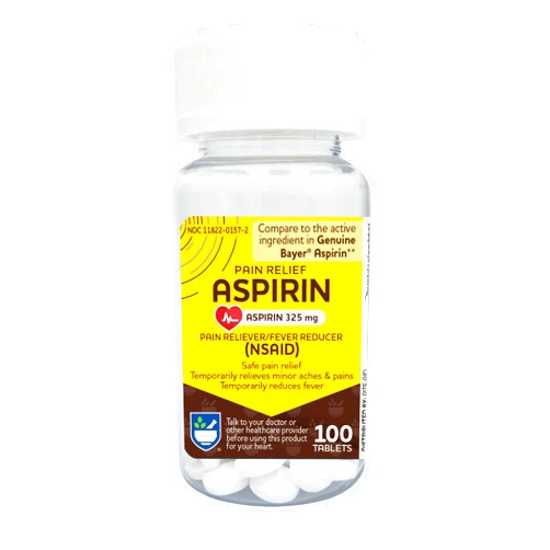 Rite Aid Aspirin Tablets, 325 mg - 100 Count | NSAID Pain Relief | Pain Reliever & Fever Reducer | Arthritis Pain Relief | Headache Relief | Migraine Medicine