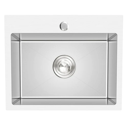 TSIBOMU 24 Inch Kitchen Sink Drop-in, 18 Gauge Stainless Steel Single Bowl Single Faucet Hole Top Mount Workstation Sink, D24