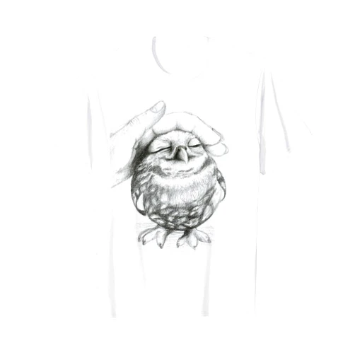 Süße Eulen Familien Design Shirt Damen Herren Sweet Owl Will Be Painted Shirt Baby Owl Black White T-Shirt