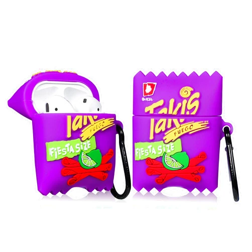 Oqplog for Airpod 2/1 Case - Taki Biscuit, Food Design Cute 3D Cartoon Funny Kawaii for Airpods 1st 2nd Soft Silicone Cover Fashion Cool Fun Stylish Air Pods Cases for Girls Women Boys Girly Teen