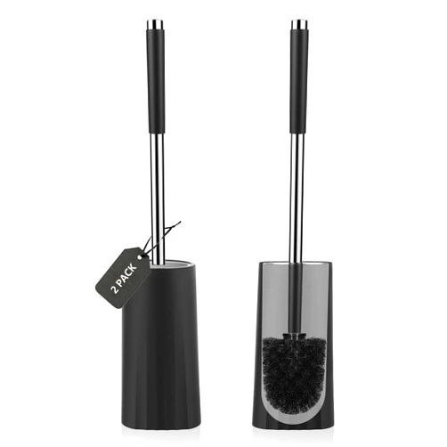 SetSail Toilet Brush, Compact Size Toilet Bowl Brush and Holder Toilet Brushes for Bathroom with 304 Stainless Steel Handle Toilet Cleaner Brush with Durable Scrubbing Bristles, 2 Packs