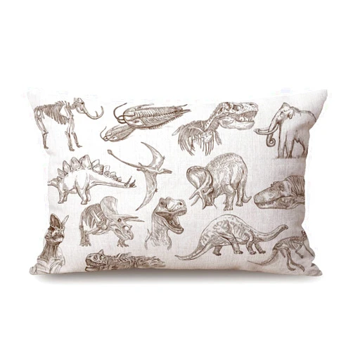 Solekla Dinosaur Bones Fossils Cotton Linen Decorative Throw Pillow Case Cushion Cover Pillowcase for Couch Sofa Bed,12 X 20 Inches Jcp189