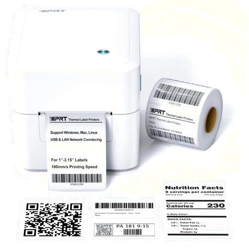 iDPRT Label Maker - 3 inch Thermal Printer for Small Business, Print Variety of Label Types via USB or LAN Network Connectivity, Barcode Printer for Warehouse, Office, Market, Support Multi Systems