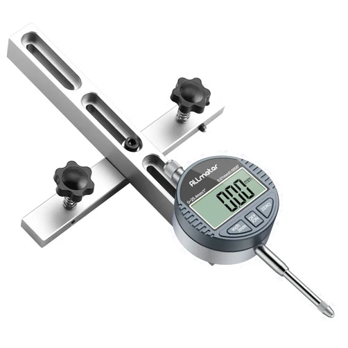ALLmeter Digital Table Saw Gauge with Dial Indicator 0-1 Inch Range,CNC Machined Aluminum Bar for Fence Alignment on Table Saws Bandsaws (Fits 3/4