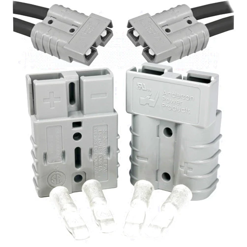 APP (Anderson Power Products) Anderson Power Products SB50 Connector Kit, 50 Amps, Gray Housing, w/ 10 12 AWG, 6319 (1 Pair)