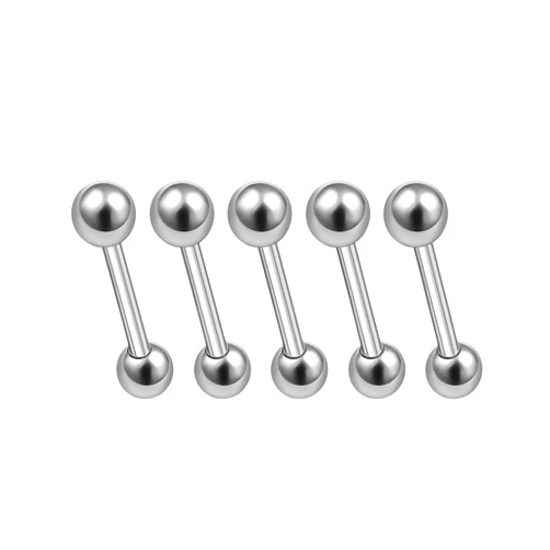 MATIGA 5Pcs Surgical Steel 18 gauge Barbell Earrings Piercing Jewelry Tragus Helix Rook Eyebrow Cartilage 3mm Ball More Choices