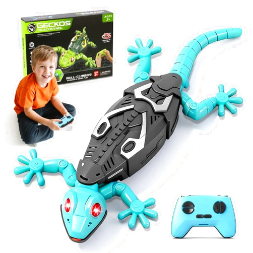 KETIEE RC Wall Crawler Gecko: Wall Climbing Gecko Toy for Kids, Remote Control Climbing Lizard with Led Glowing Eyes, Rechargeable Floor Ceiling Crawling Robot Toy Gifts for Boys Girls 3+Years Old