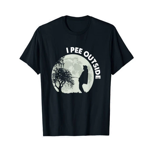 Retro Wald Bäume Natur Berge Naturliebhaber I Pee Outside I Pinkle Outdoors Nature Camping Outdoor T-Shirt