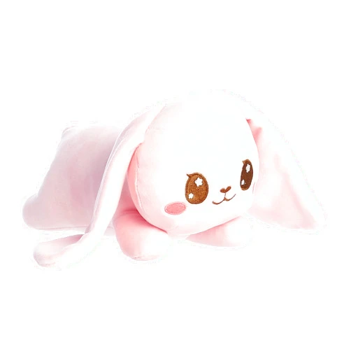 Aurora® Vibrant Spring Squishiverse™ Bunny Stuffed Animal - Decorative Charm - Endless Fun - Pink 8.5 Inches