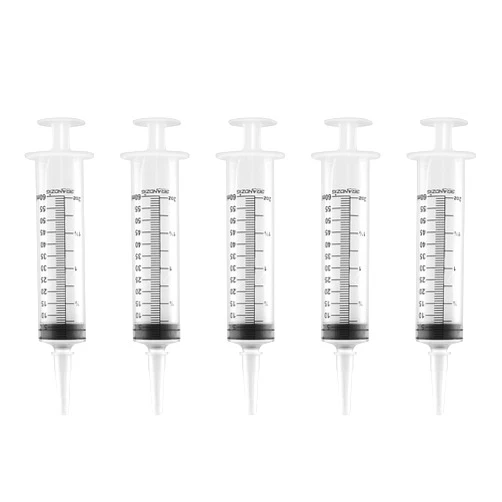 BRANDZIG 60ml Catheter Tip Syringe with Cover 5 Pieces by Brandzig – Sterile Disposable Medical Grade Syringe For Precise Medication Dispensing
